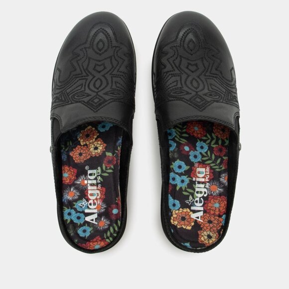 NEW ALEGRIA Leather Sereniti Comfort Clogs in black for women 725 4m2 - Picture 5 of 8